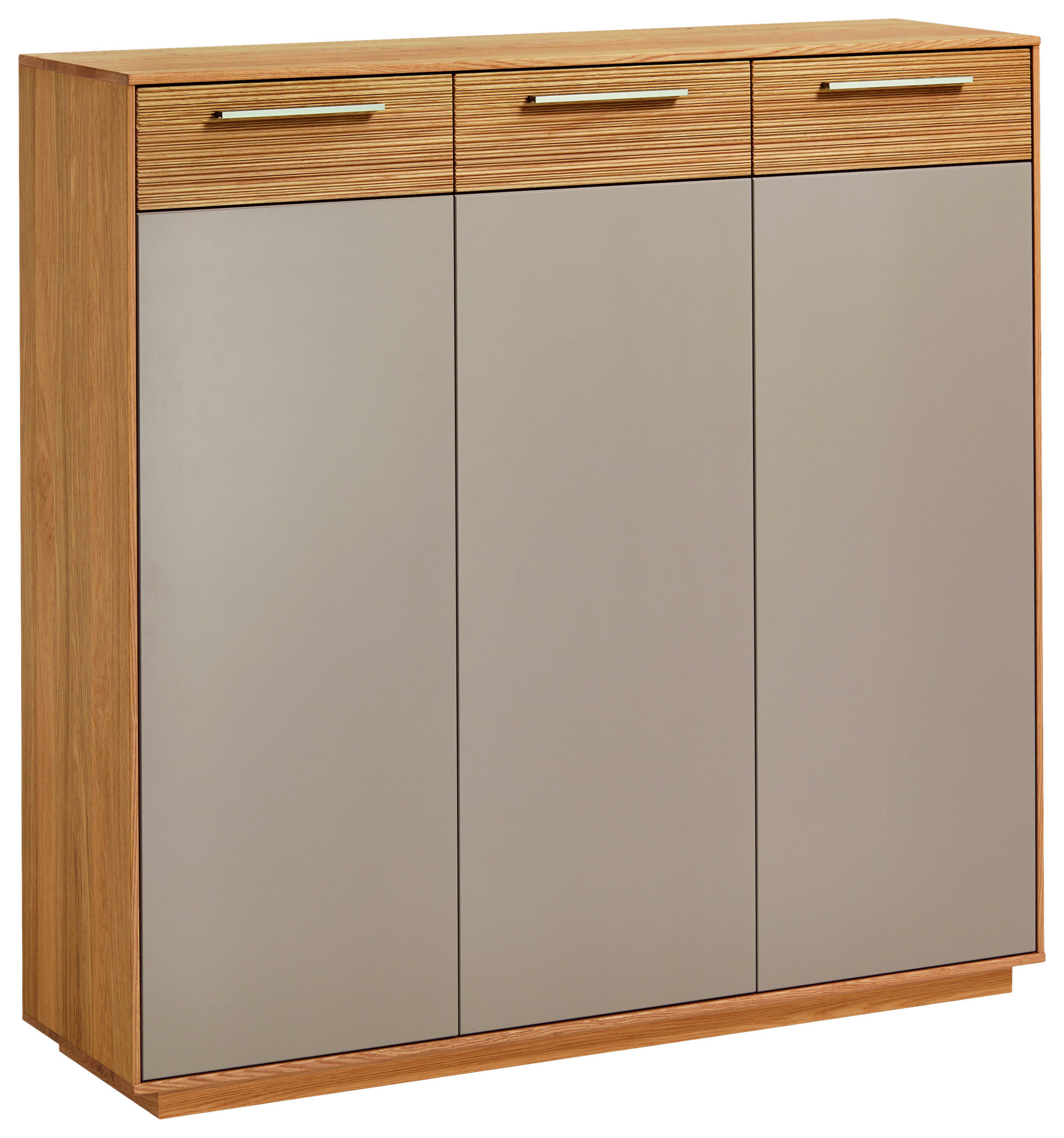 SCHUHSCHRANK Eiche furniert, massiv, teilmassiv Taupe, Eichefarben  - Taupe/Eichefarben, Design, Holz/Holzwerkstoff (127/124/37cm)