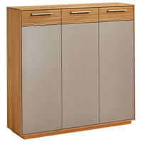 SCHUHSCHRANK Eiche furniert, massiv, teilmassiv Taupe, Eichefarben  - Taupe/Eichefarben, Design, Holz/Holzwerkstoff (127/124/37cm)