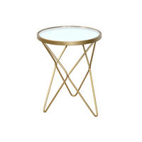 BEISTELLTISCH 40,5/40,5/51 cm Goldfarben rund  - Goldfarben, Design, Glas/Metall (40,5/40,5/51cm) - MID.YOU