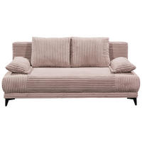 SCHLAFSOFA Cord Rosa  inkl. Rückenkissen, Armlehnenkissen, Bettkasten, Schlaffunktion, Rücken echt, Liegefläche im Originalstoff  - Schwarz/Rosa, KONVENTIONELL, Kunststoff/Textil (211/96/105cm) - Carryhome