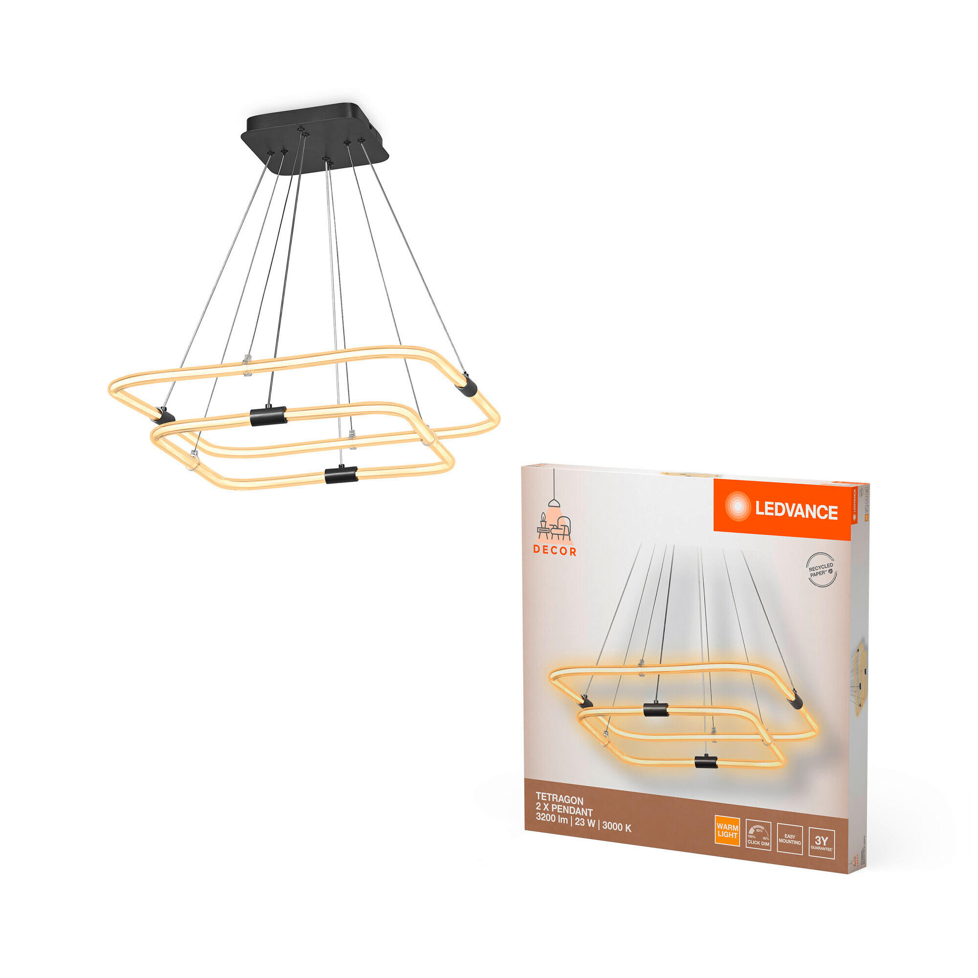 LED-PENDELLEUCHTE 56,7/56,6/80 cm  - Dunkelgrau, KONVENTIONELL, Kunststoff (56,7/56,6/80cm) - Ledvance
