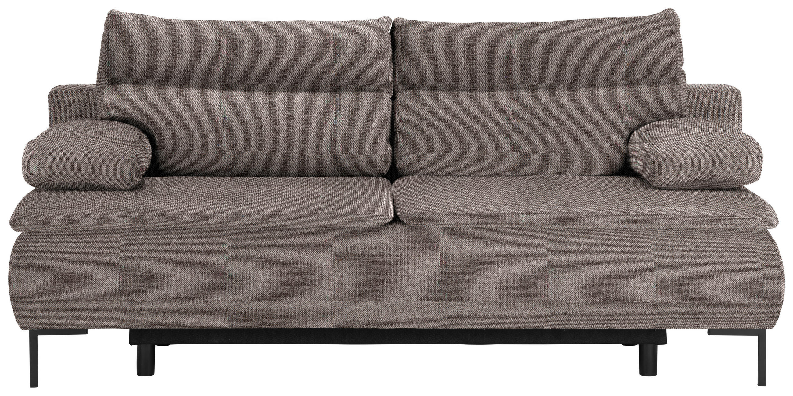 BOXSPRINGSOFA  mit Stoffauswahl Webstoff Braun  - Schwarz/Braun, Design, Textil/Metall (202/93/100cm) - Novel