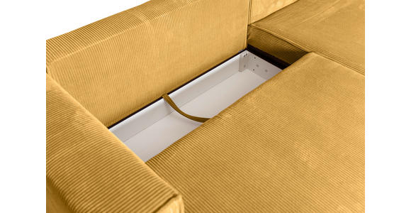ECKSOFA  in Cord Senfgelb  - Senfgelb/Braun, KONVENTIONELL, Holz/Textil (293/160cm) - Carryhome