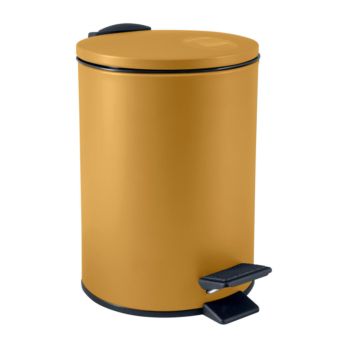 TRETEIMER ADELAR 3 L  - Senfgelb/Schwarz, Basics, Kunststoff/Metall (16.80/16.80/25.00cm) - Spirella