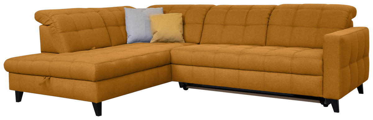 SAROKKANAPÉ textil sárga  - sárga/fekete, Design, textil/fa (216/297cm) - Xora