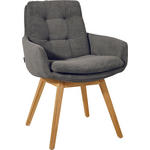 ARMLEHNSTUHL  in Cord  - Eichefarben/Anthrazit, Design, Holz/Textil (63/90/69cm) - Johann Jakob