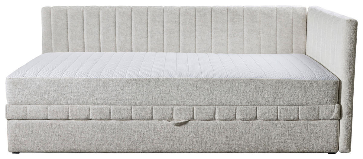 SCHLAFSOFA ROMA in Chenille, Jacquard Beige  - Beige/Schwarz, Design, Kunststoff/Textil (212/83/99cm) - MID.YOU