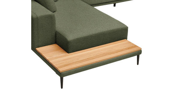 ECKSOFA  in Leinwand Grün  271/318 cm  - Schwarz/Grün, Design, Textil/Metall (271/318cm) - Belluti