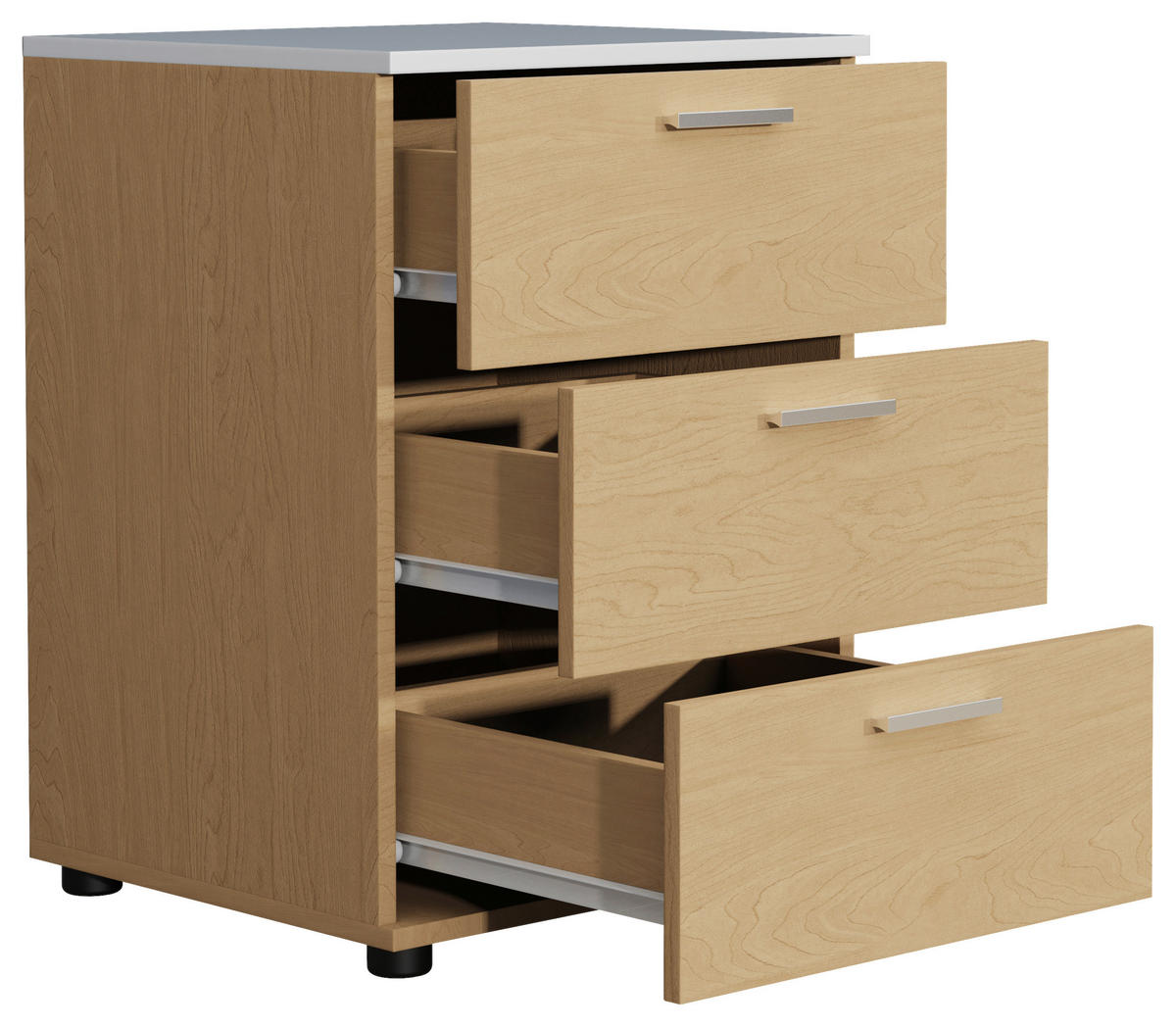 NACHTTISCH 46/59/42 cm  in Weiss, Eichefarben  - Honigeiche/Weiss, Modern, Holzwerkstoff/Kunststoff (46/59/42cm) - MID.YOU