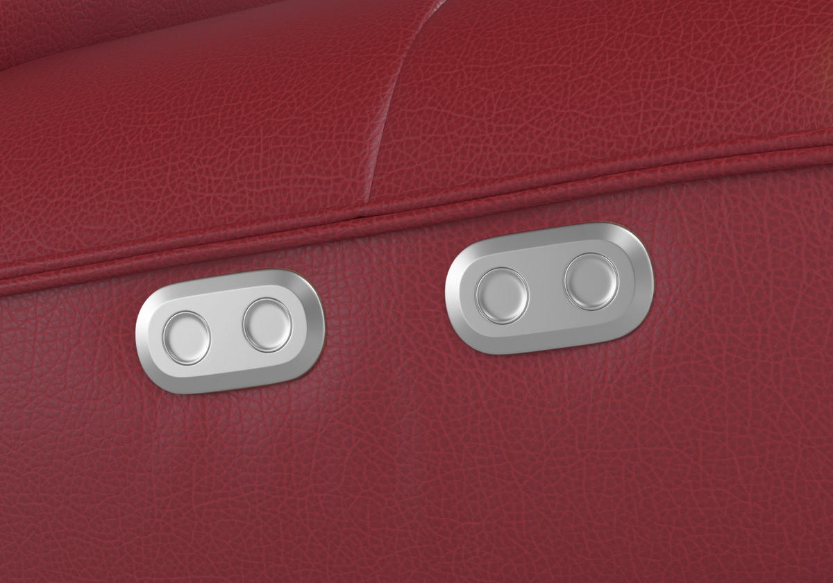 RELAXSESSEL Leder Rot  - Silberfarben/Rot, Basics, Leder/Metall (80/109/98cm) - Sit & More