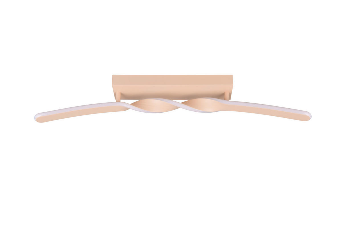 LED-DECKENLEUCHTE Ginko 79/12,5/8 cm   - Sandfarben/Weiß, Design, Kunststoff/Metall (79/12,5/8cm)