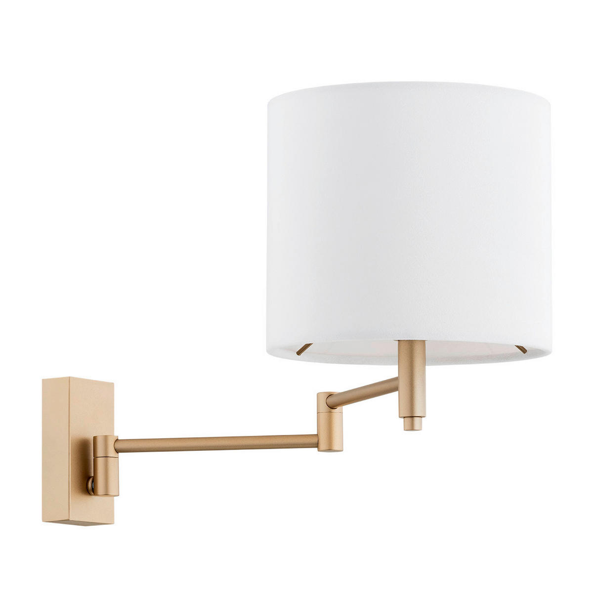 WANDLEUCHTE 24/45/20 cm   - Goldfarben/Weiß, KONVENTIONELL, Textil/Metall (24/45/20cm)