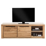TV-ELEMENT Holz Eichefarben  - Eichefarben/Schwarz, Natur, Holz/Metall (160/51/54cm) - Carryhome