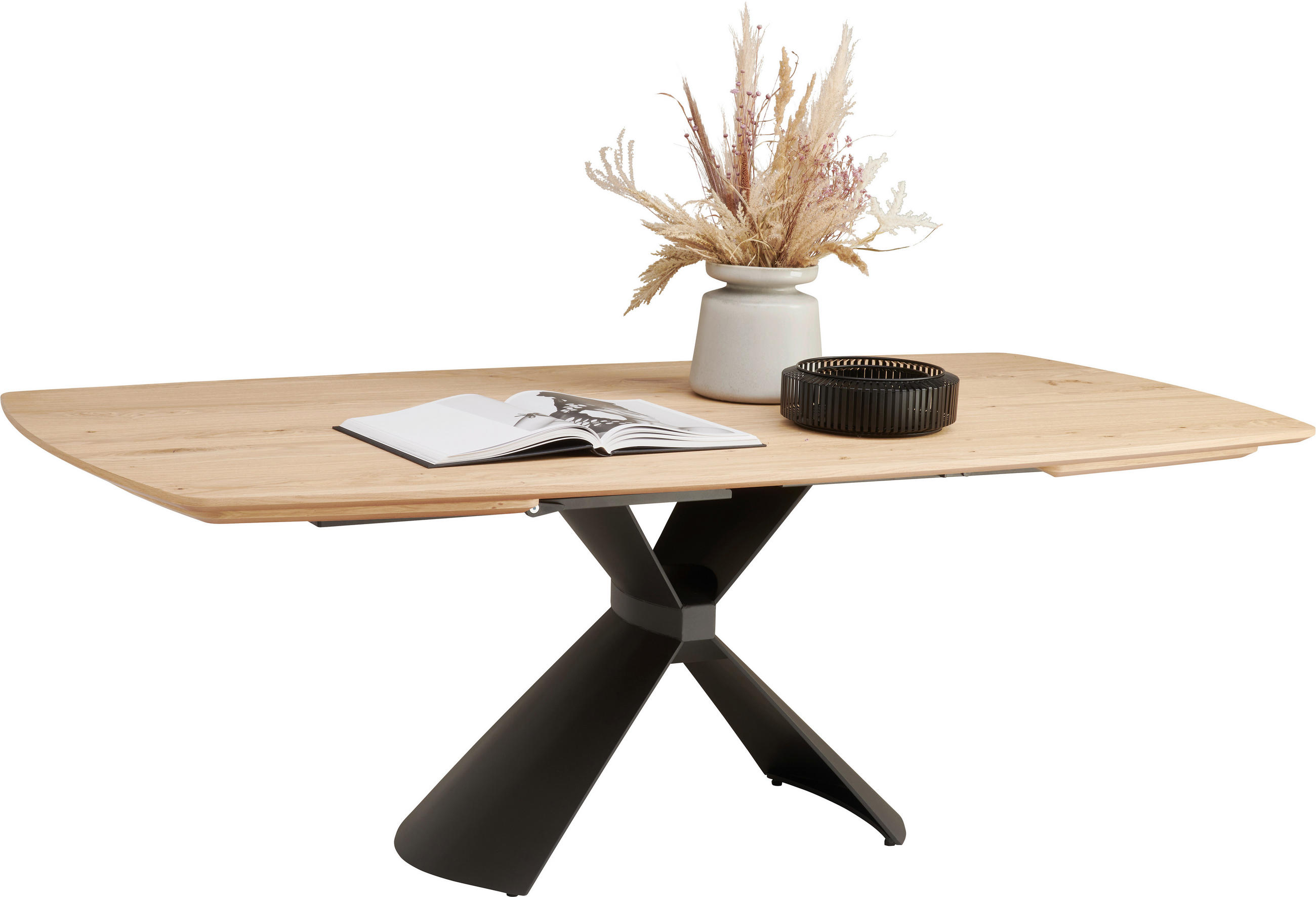 ESSTISCH 190/110/76 cm Echtholz  Holz, Metall in verschiedenen Größen erhältlich, in verschiedenen Holzarten erhältlich oval Anthrazit, Wildeiche  - Wildeiche/Anthrazit, Design, Holz/Metall (190/110/76cm) - Venjakob