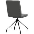 STUHL  Lederauswahl, Sitzfläche 180° drehbar  Echtleder  - Dunkelgrau, Design, Leder/Metall (45/96/58cm) - Moderano
