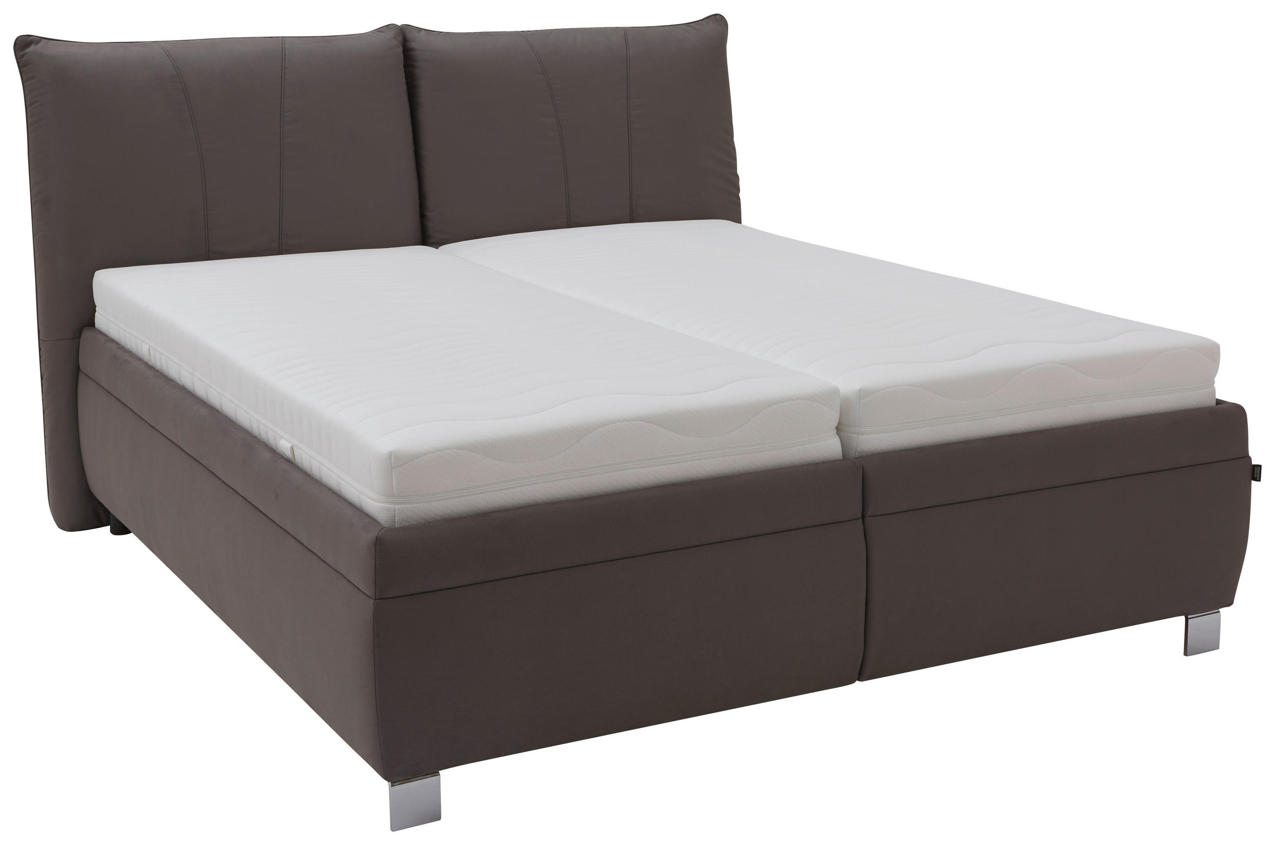 KÁRPITOZOTT ÁGY 180/200 cm  szürke  - nyírfa/fehér, Konventionell, textil/fa (180/200cm) - Dieter Knoll