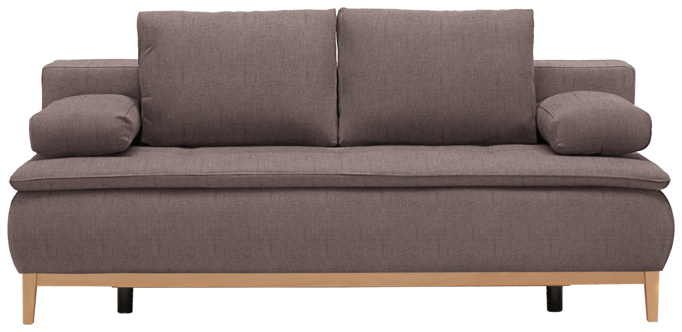 BOXSPRINGSOFA in Webstoff Braun - Eichefarben/Beige, Design, Holz/Textil (202/78/93/100cm) - Venda