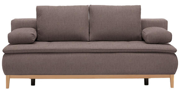 BOXSPRINGSOFA in Webstoff Braun  - Eichefarben/Beige, Design, Holz/Textil (202/78/93/100cm) - Venda