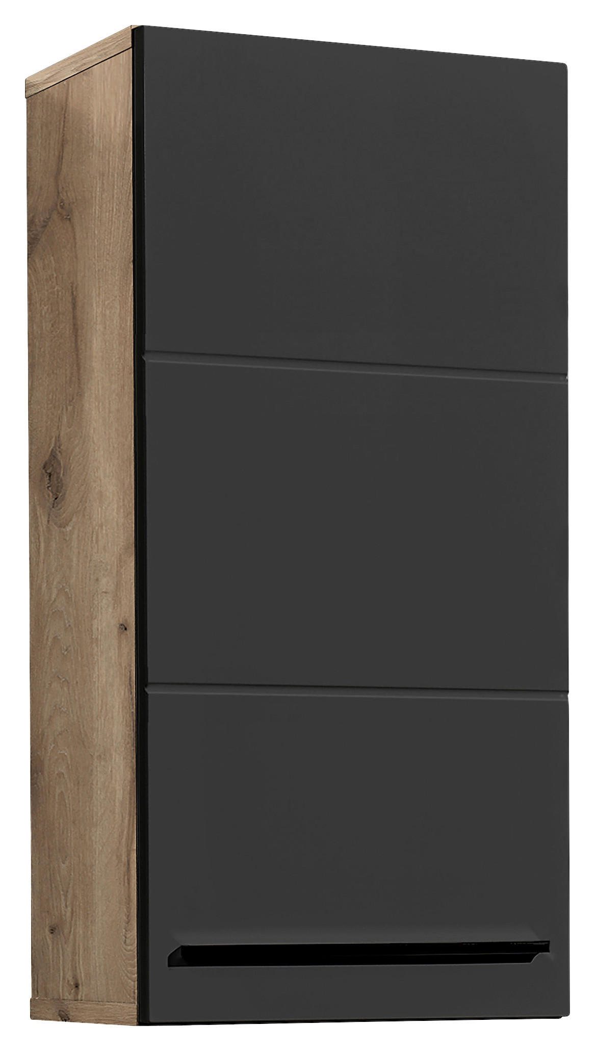 HÄNGESCHRANK 34/70/23 cm  - Eichefarben/Schwarz, Basics, Holzwerkstoff/Kunststoff (34/70/23cm) - MID.YOU