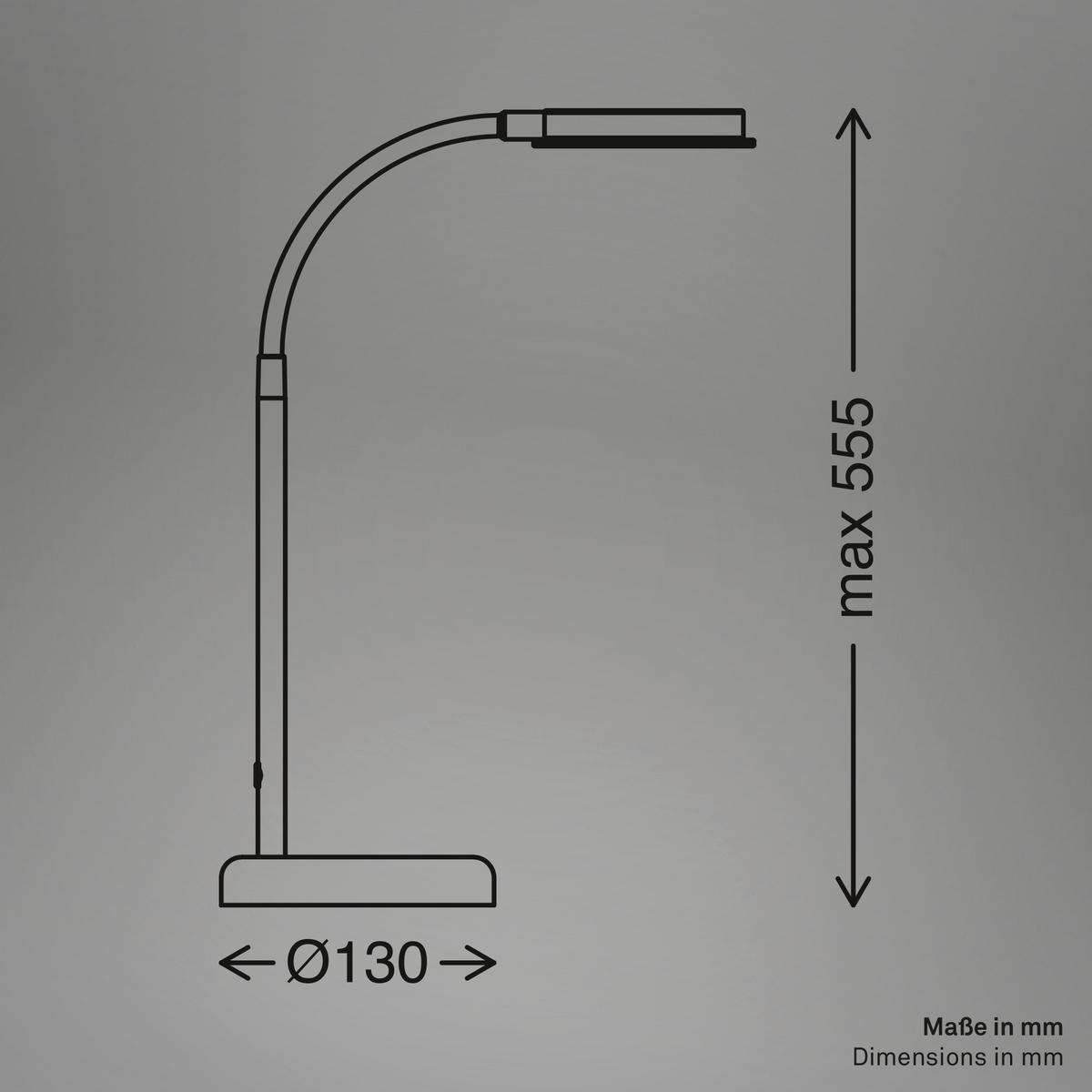 STOLNÍ LED LAMPA, dotykový stmívač, 13/55,5 cm  - černá/béžová, Design, kov/plast (13/55,5cm)