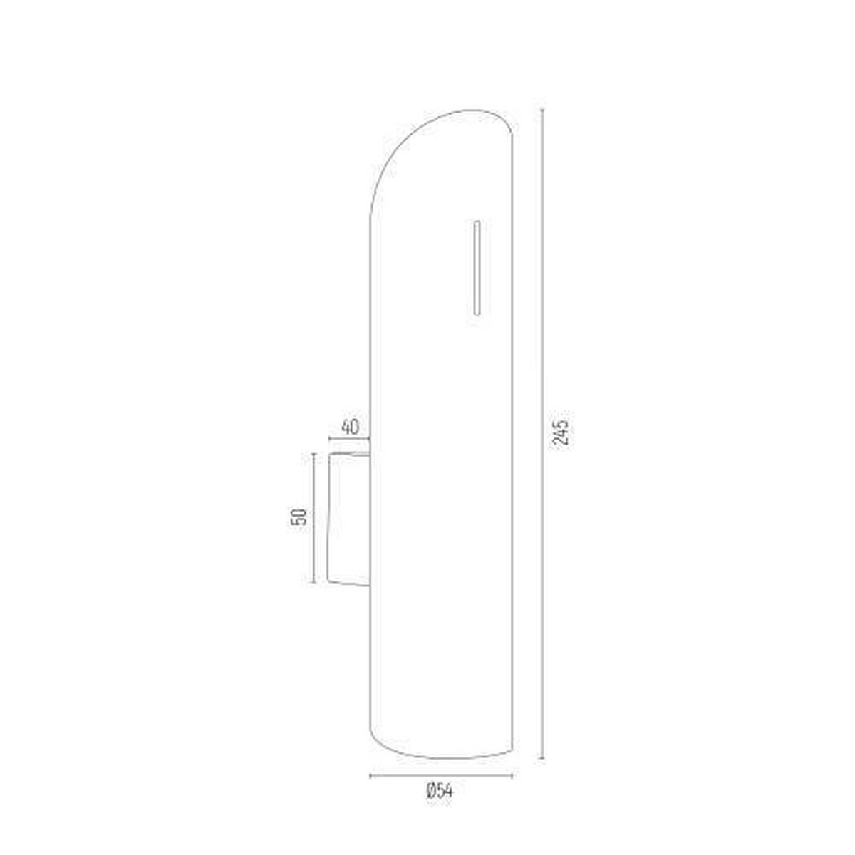 WANDLEUCHTE Argon Akron 24,5/8/5,5 cm   - Chromfarben, Design, Metall (24,5/8/5,5cm)