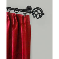 VORHANGSTANGE  130 cm  - Schwarz, KONVENTIONELL, Metall (130cm)
