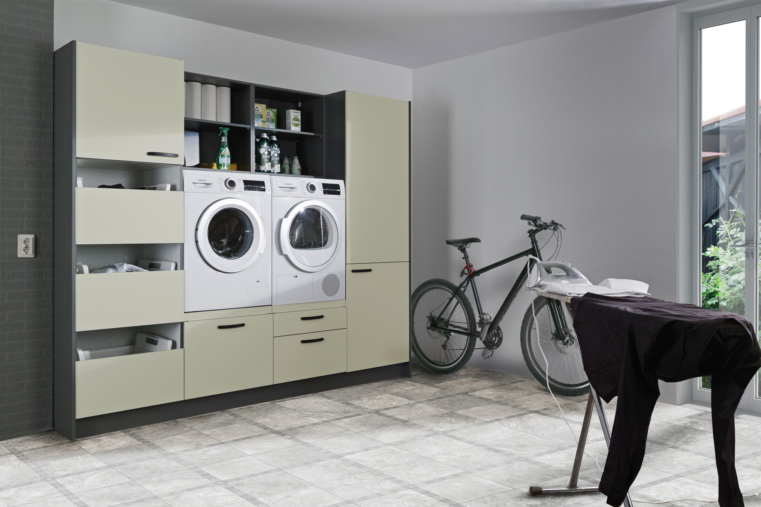 HAUSWIRTSCHAFTSRAUM 245/195/60 cm  in {item.attr('143-279),[ ]} - Anthrazit/Hellgrau, Basics, Holzwerkstoff (245/195/60cm) - Express