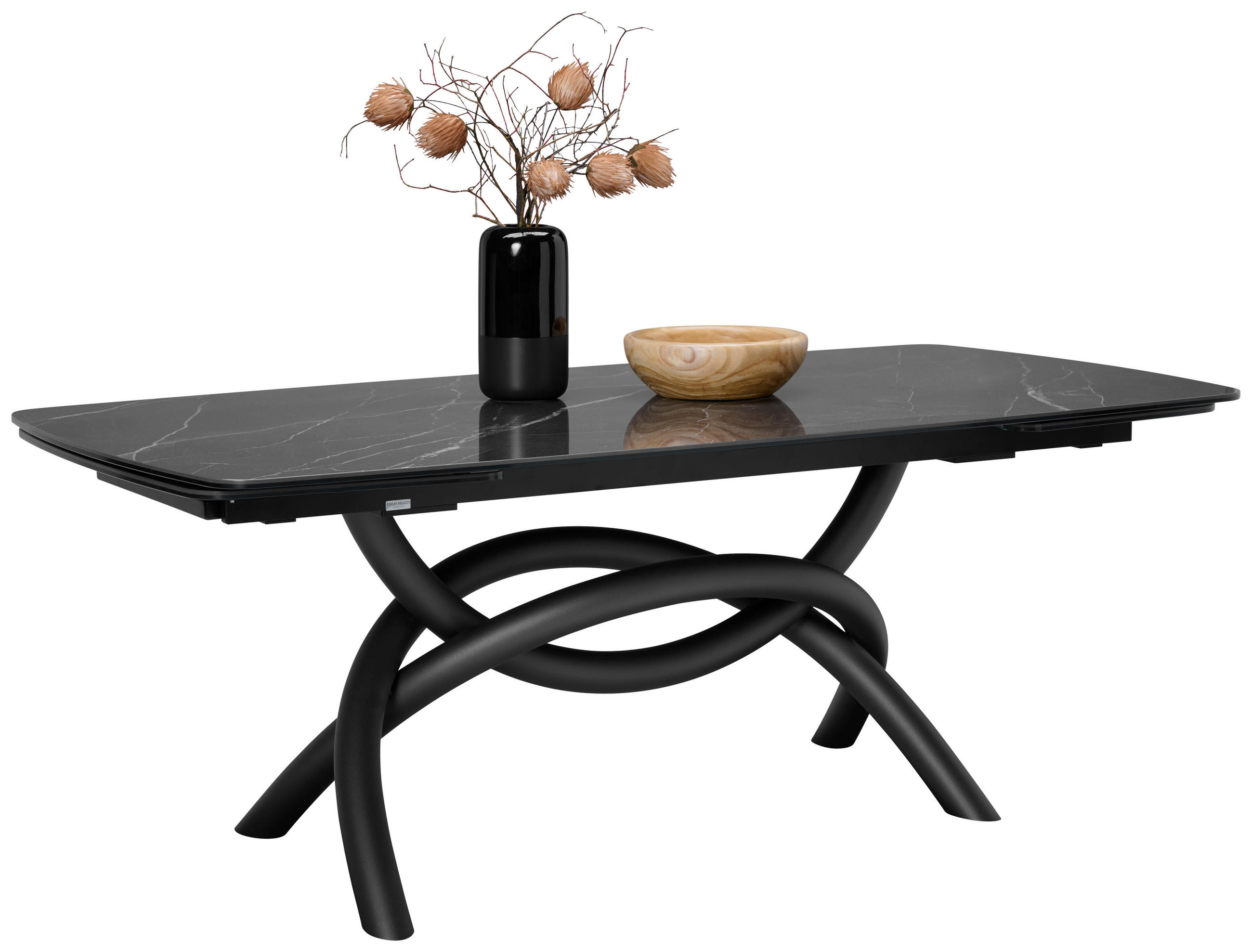 ESSTISCH in Metall, Keramik 200/100/76 cm  - Anthrazit/Schwarz, Design, Keramik/Metall (200/100/76cm) - Belluti