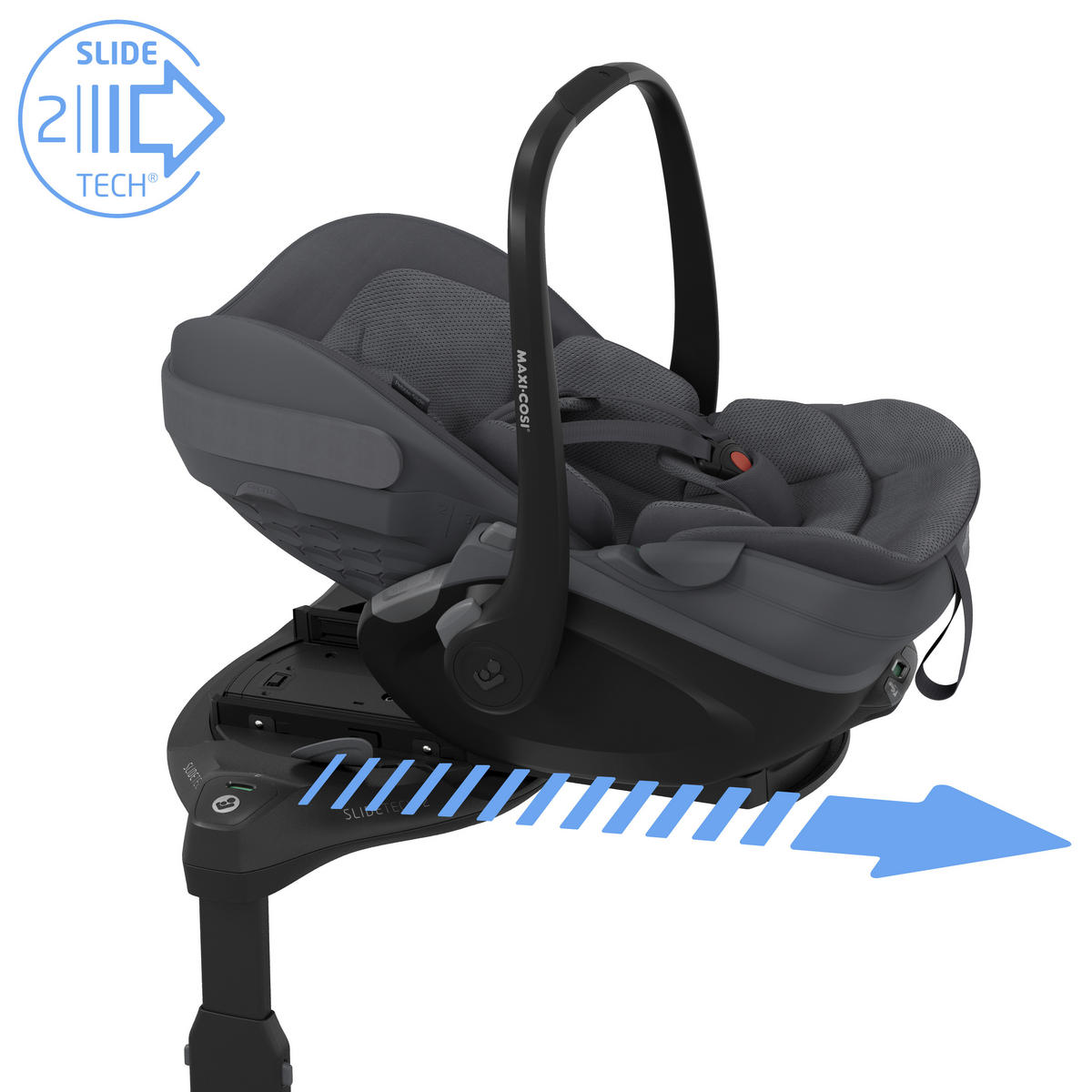BABYSCHALE  Pebble Slide Pro Moon Graphite  - Grau, Basics, Kunststoff/Textil (44/58/70cm) - Maxi-Cosi