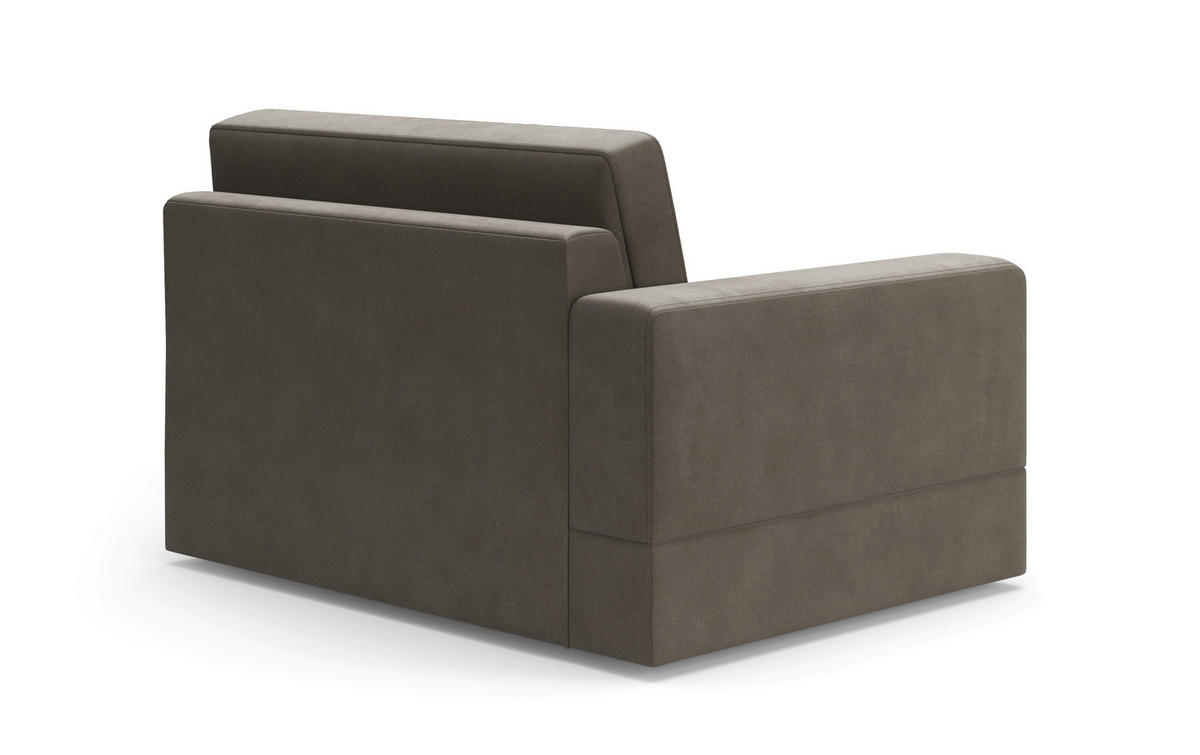 SOFAELEMENT FABIO E Flachgewebe Schlammfarben  - Schlammfarben/Schwarz, MODERN, Kunststoff/Textil (132/87/108cm) - Sit & More