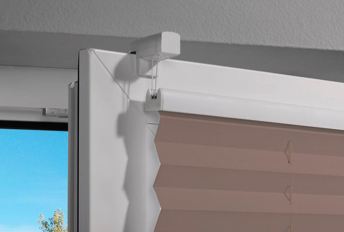 PLISSEE  halbtransparent   80/130 cm   - Taupe, KONVENTIONELL, Textil (80/130cm)