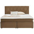 BOXSPRINGBETT 180/200 cm  in Cognac  - Cognac/Schwarz, Design, Kunststoff/Textil (180/200cm) - Xora
