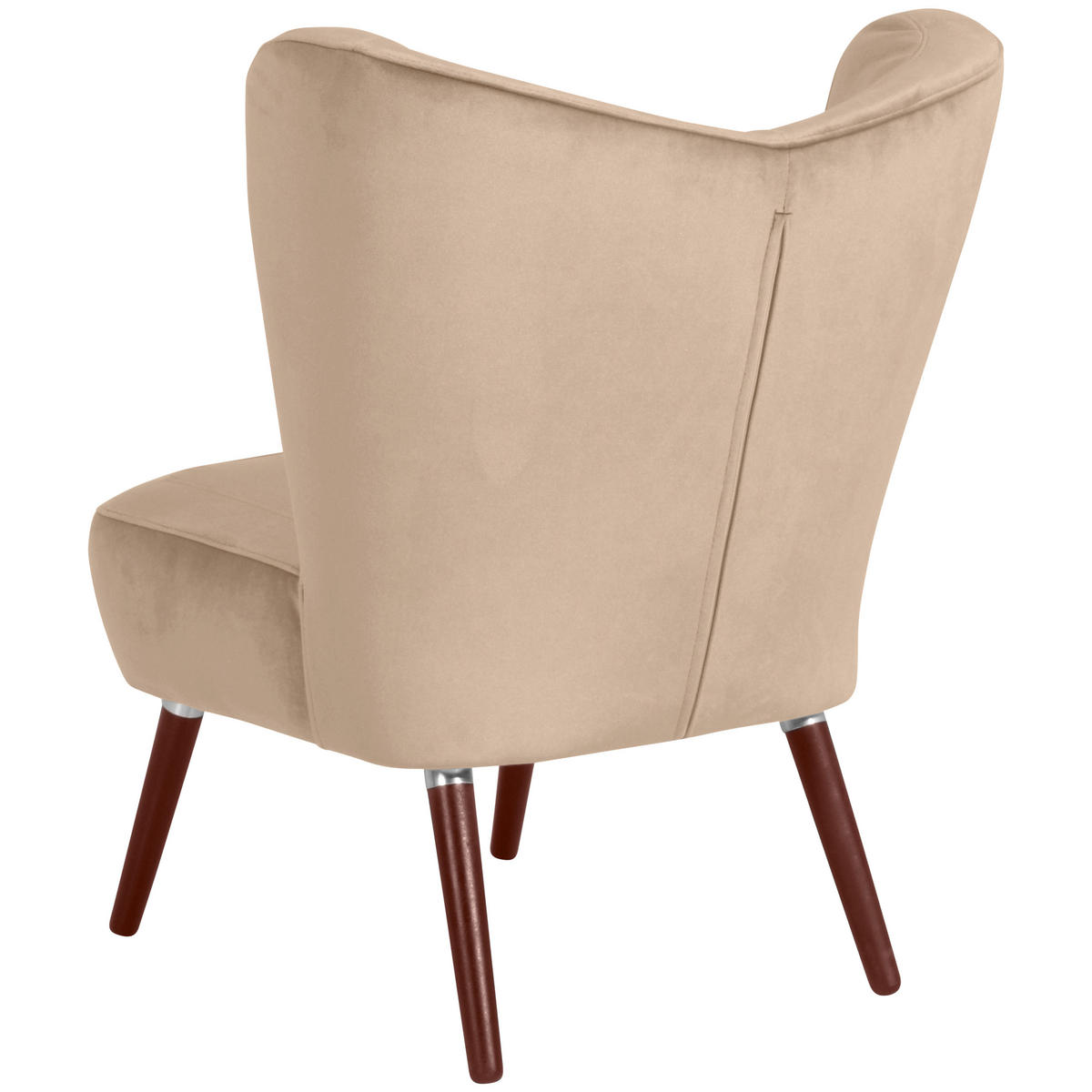 SESSEL in Samt, Velours Sandfarben  - Sandfarben/Nussbaumfarben, Design, Holz/Holzwerkstoff (70/86/69cm) - Max Winzer