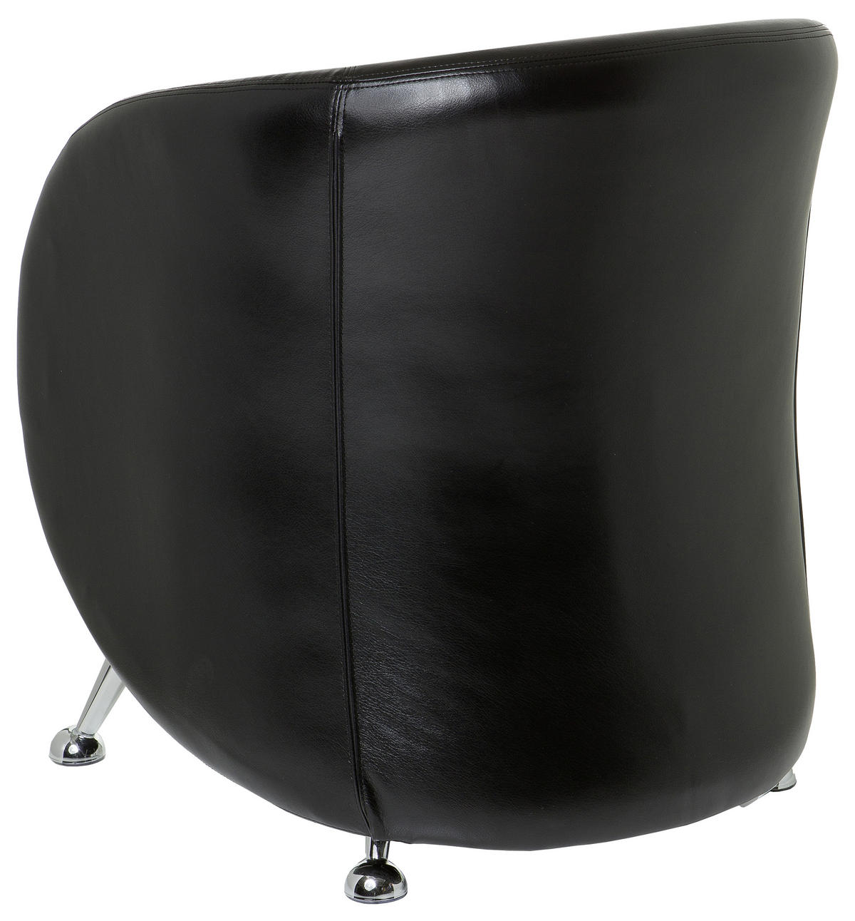 SESSEL Lederlook Schwarz    - Chromfarben/Schwarz, MODERN, Textil/Metall (60/85/50cm) - MID.YOU