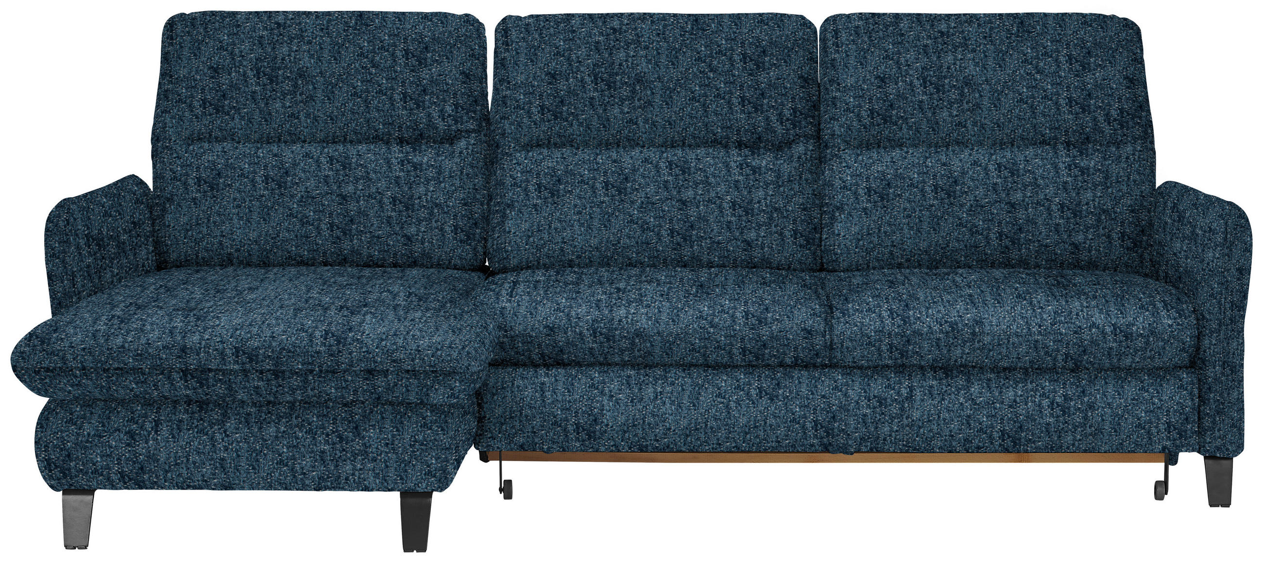 ECKSOFA Blau Chenille  - Blau/Schwarz, KONVENTIONELL, Textil/Metall (190/254cm) - Livetastic