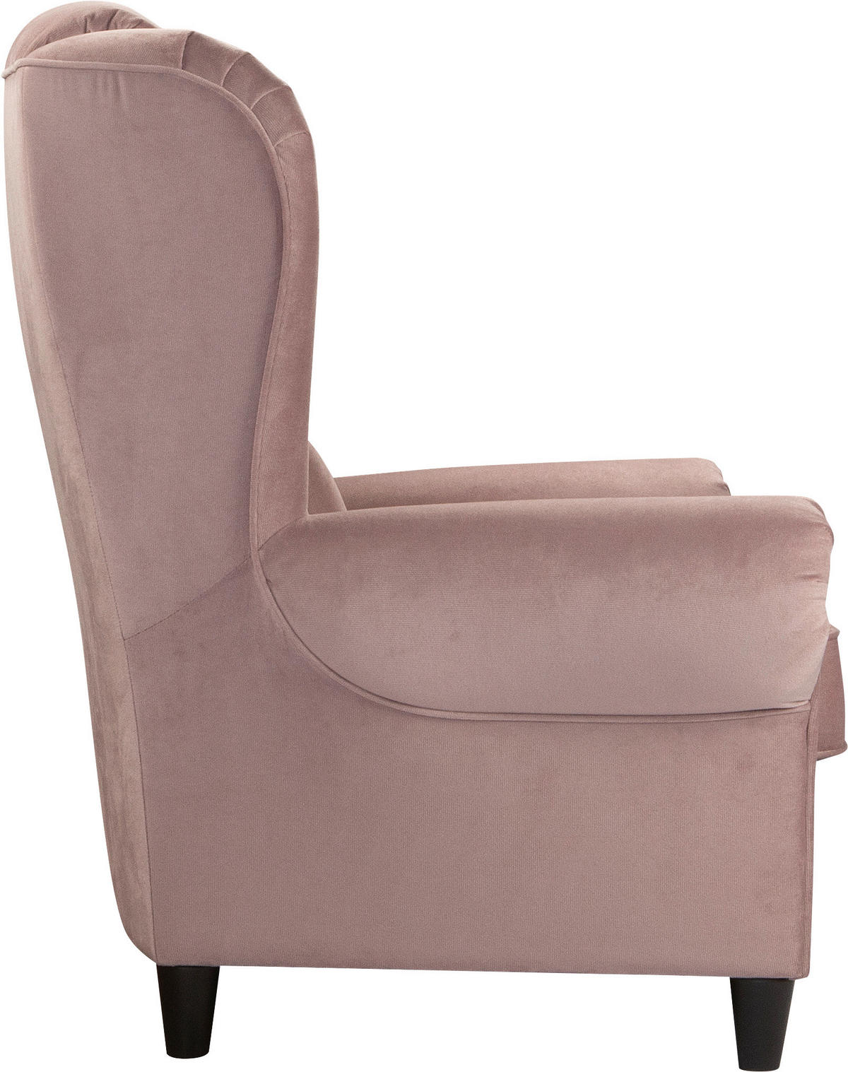 OHRENSESSEL Plüsch Rosa  - Schwarz/Rosa, Design, Holz/Textil (94/112/92cm) - MID.YOU