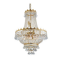 KRISTALL-HÄNGELEUCHTE 55/131 cm   - Goldfarben, KONVENTIONELL, Glas/Metall (55/131cm)