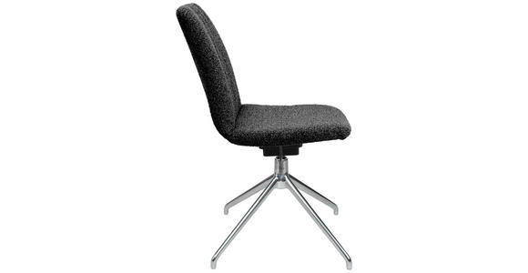 STUHL in Aluminium Flachgewebe Metall, Textil - Anthrazit/Alufarben, Design, Textil/Metall (46/81,5-84,5/55cm) - Johann Jakob