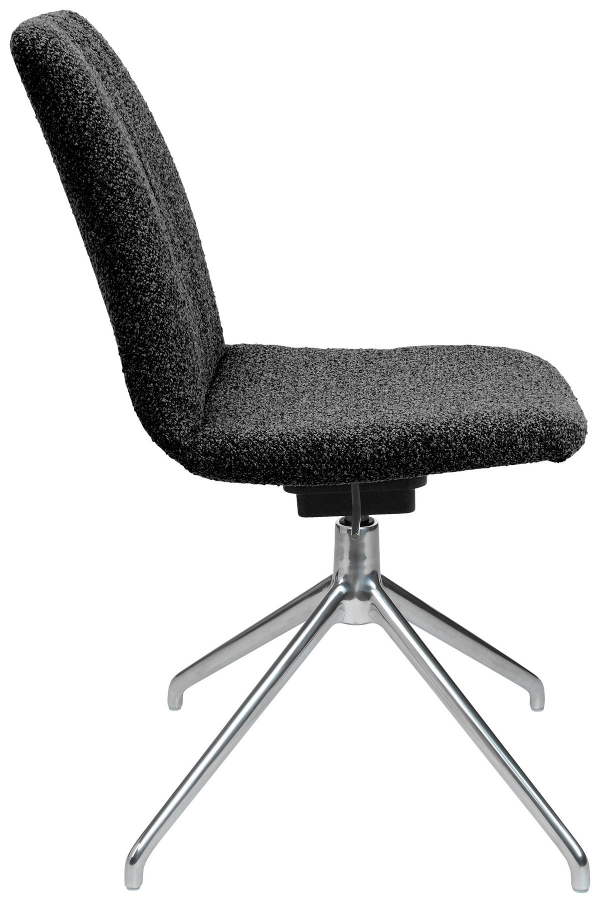 STUHL  in Aluminium Flachgewebe  - Anthrazit/Alufarben, Design, Textil/Metall (46/81,5-84,5/55cm) - Johann Jakob