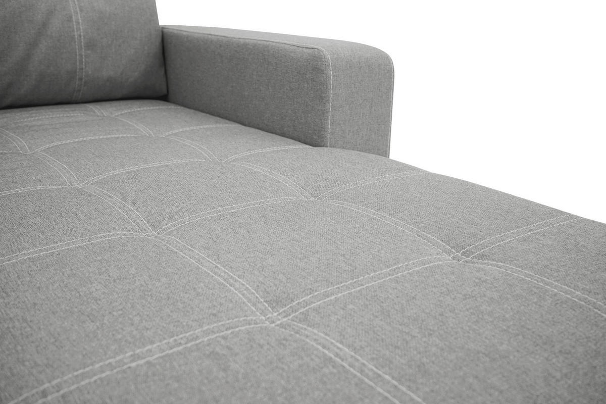 ECKSCHLAFSOFA  mit Mikrofaser Grau  - Schwarz/Weiß, Design, Kunststoff/Textil (240/160cm) - Livetastic