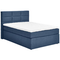 BOXSPRINGBETT 100/200 cm,  in Dunkelblau, Bettkasten, Topper, Matratzen, H3 = fest  - Schwarz/Dunkelblau, KONVENTIONELL, Textil (100/200cm) - Carryhome