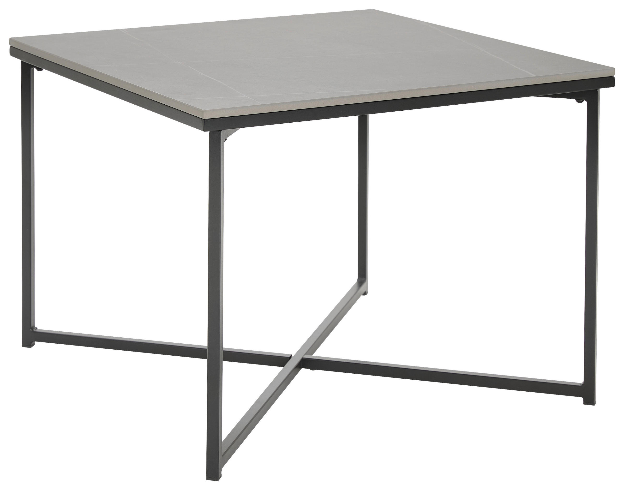 KONFERENČNÍ STOLEK, šedá, černá, kov, keramika, 60/43/60 cm - šedá/černá, Design, kov/keramika (60/43/60cm) - Livetastic