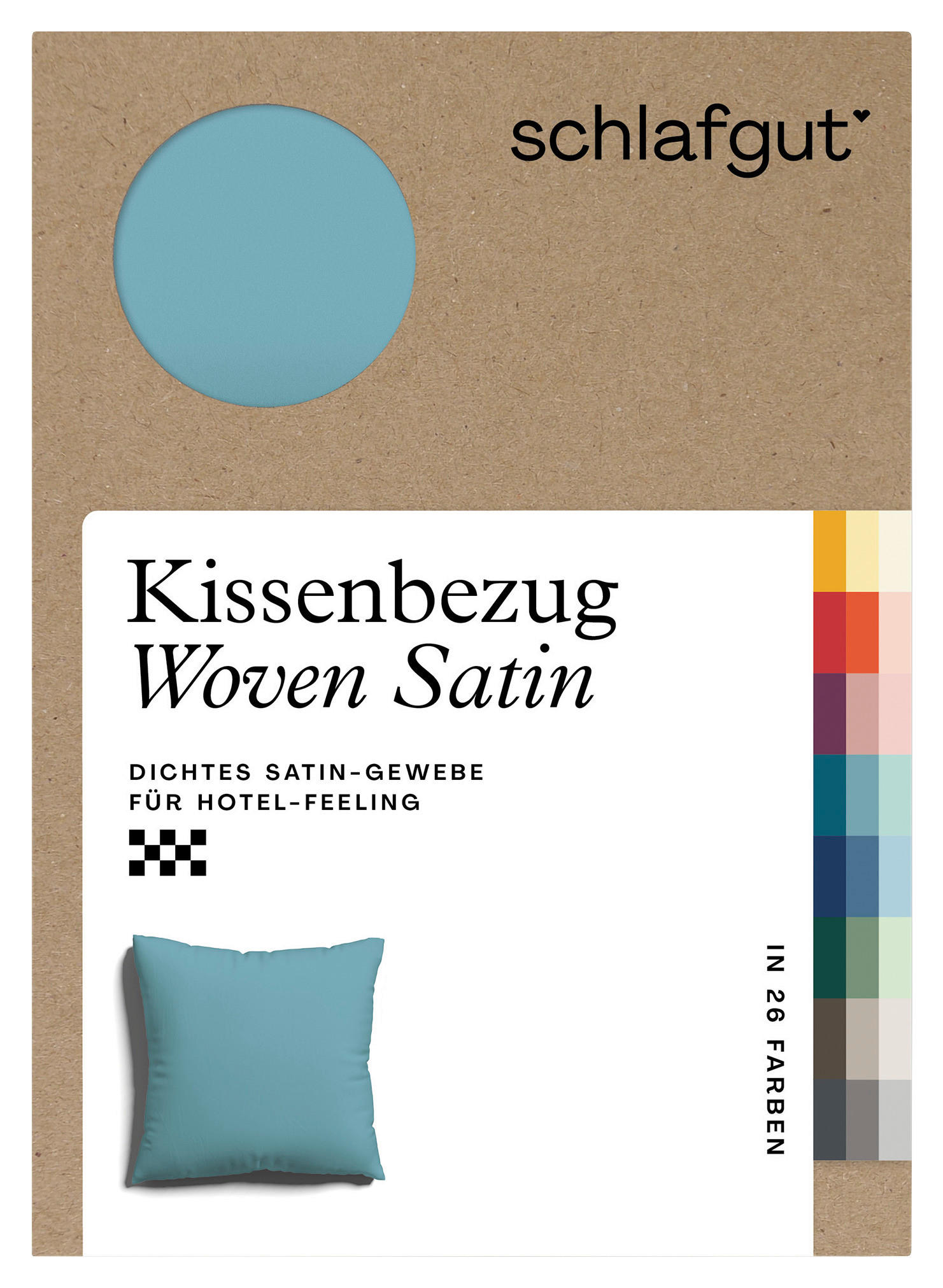 KISSENHÜLLE WOVEN SATIN 40/40 cm  - Pastellblau, Basics, Textil (40/40cm) - Schlafgut