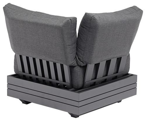 LOUNGEECKTEIL  - Dunkelgrau/Graphitfarben, Design, Textil/Metall (74/76/68cm) - Zebra 