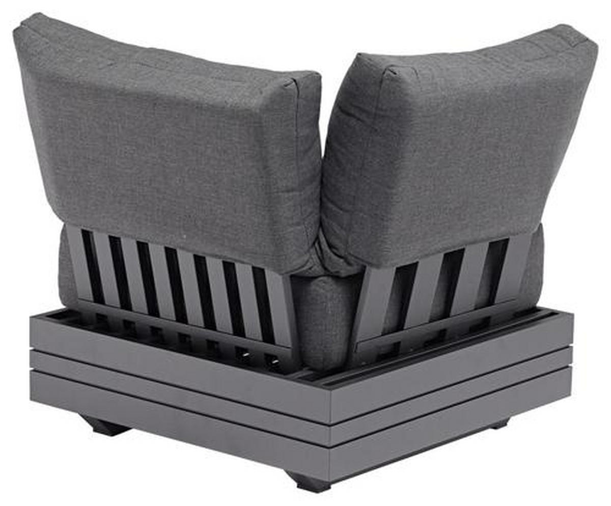 LOUNGEECKTEIL  - Dunkelgrau/Graphitfarben, Design, Textil/Metall (74/76/68cm) - Zebra 