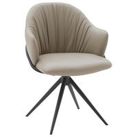 ARMLEHNSTUHL  in Echtleder pigmentiert  - Anthrazit/Grau, Design, Leder (57/84/44,5cm) - Belluti