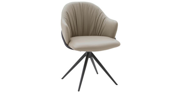 ARMLEHNSTUHL  in Echtleder pigmentiert  - Anthrazit/Grau, Design, Leder (57/84/44,5cm) - Belluti