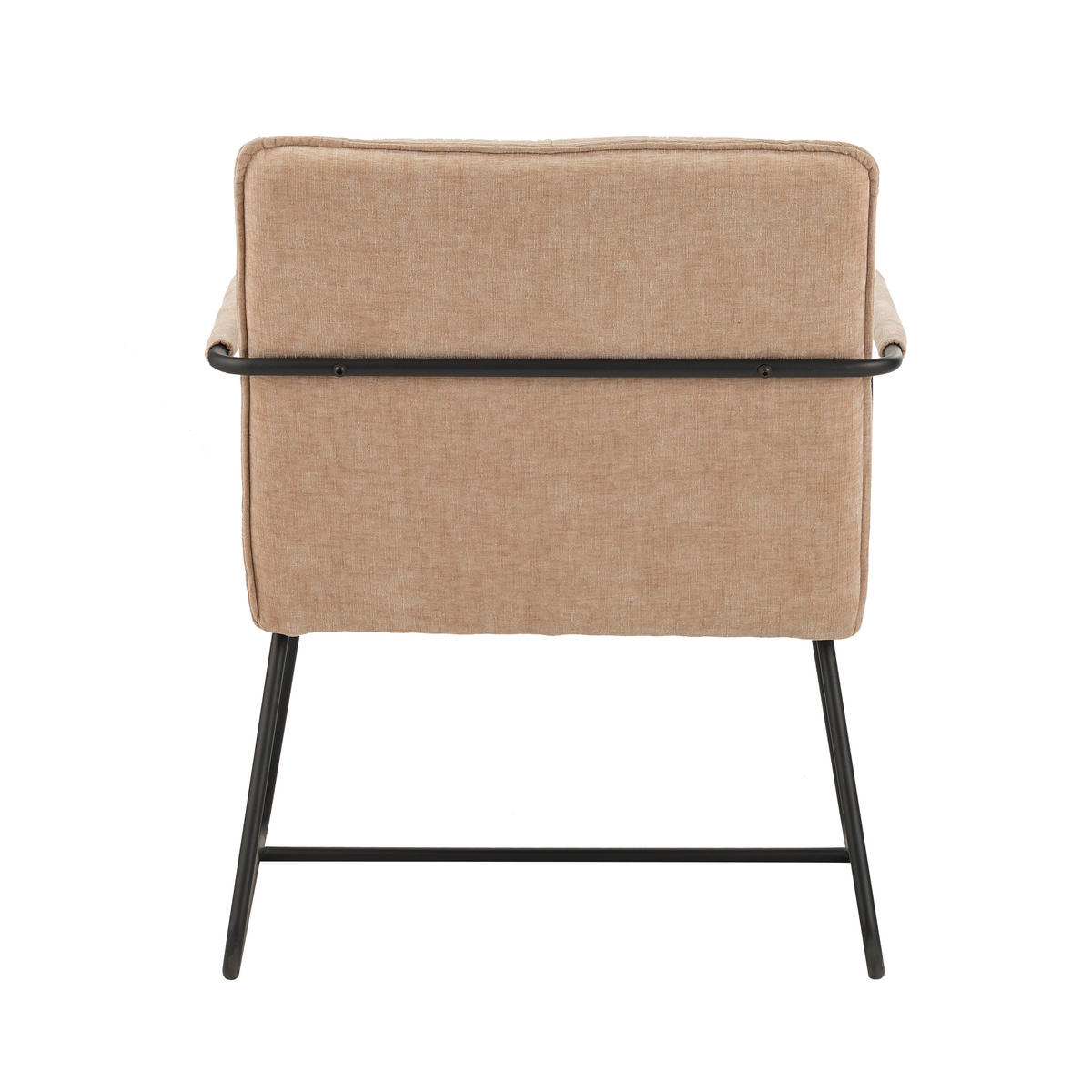 SESSEL in Chenille Beige  - Beige/Schwarz, MODERN, Textil/Metall (65/80/68cm) - MID.YOU
