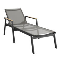 SONNENLIEGE 76/51,5/196 cm  - Schwarz/Grau, Modern, Holz/Textil (76/51,5/196cm) - Amatio
