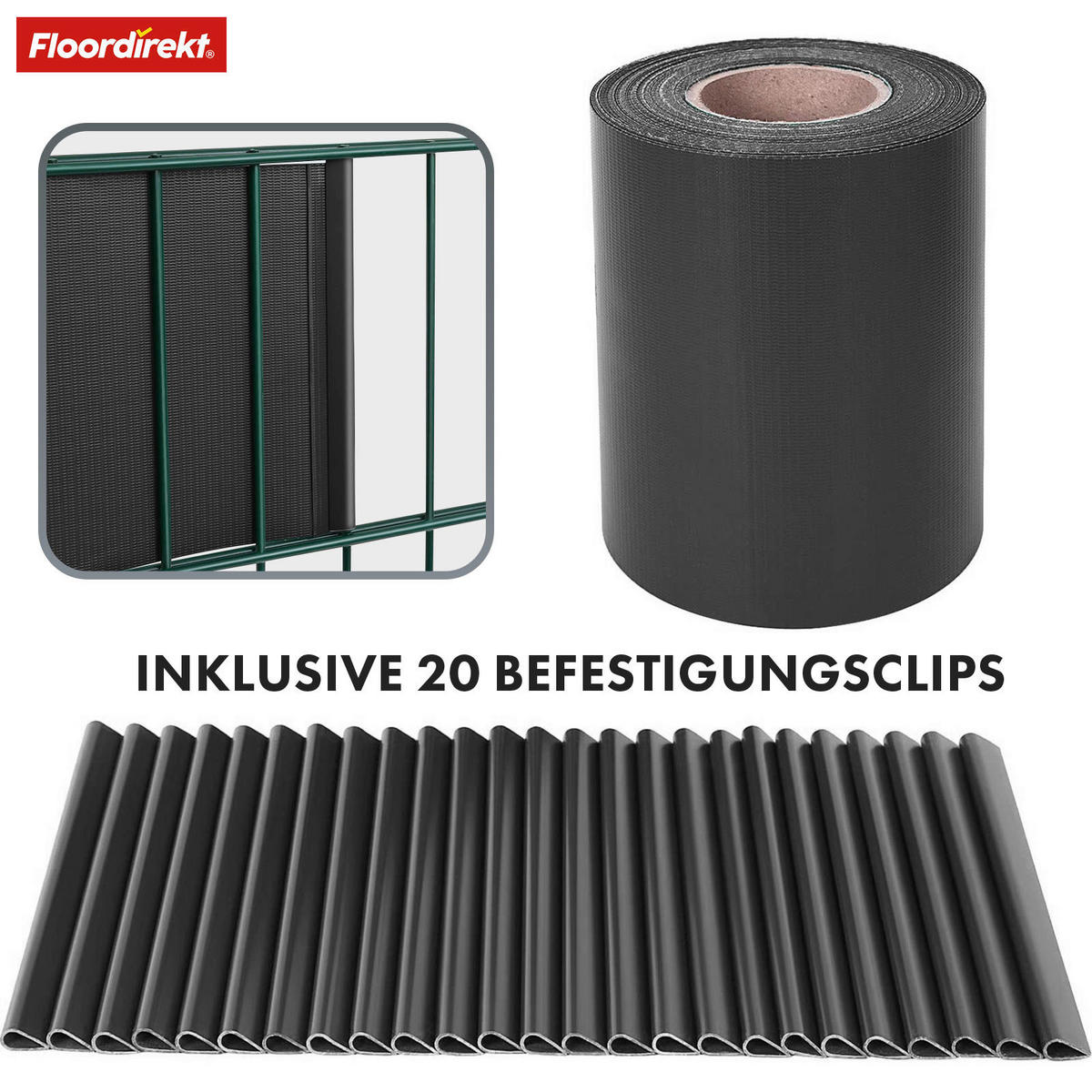 SICHTSCHUTZ - Anthrazit, Basics, Kunststoff (19/3500cm) - Floordirekt